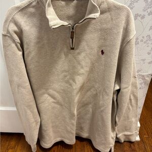Ralph Lauren Men's Beige Zip-Up Sweater